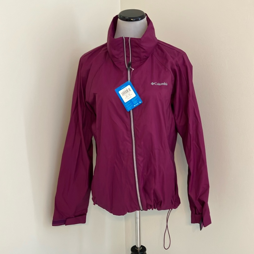 Columbia Purple Waterproof Jacket High Collar